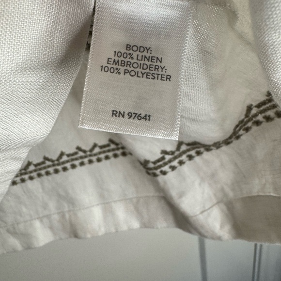 H. Jill Embroidered Linen Tunic Top - Picture 5 of 7